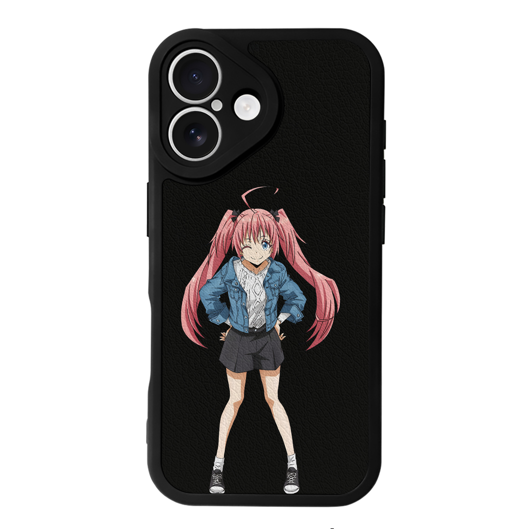 （画像用） 転スラ Regarding Reincarnated to Slime 【iPhone 16シリーズ対応】シリコンスマホケース（レザー調） 材質：シリコン